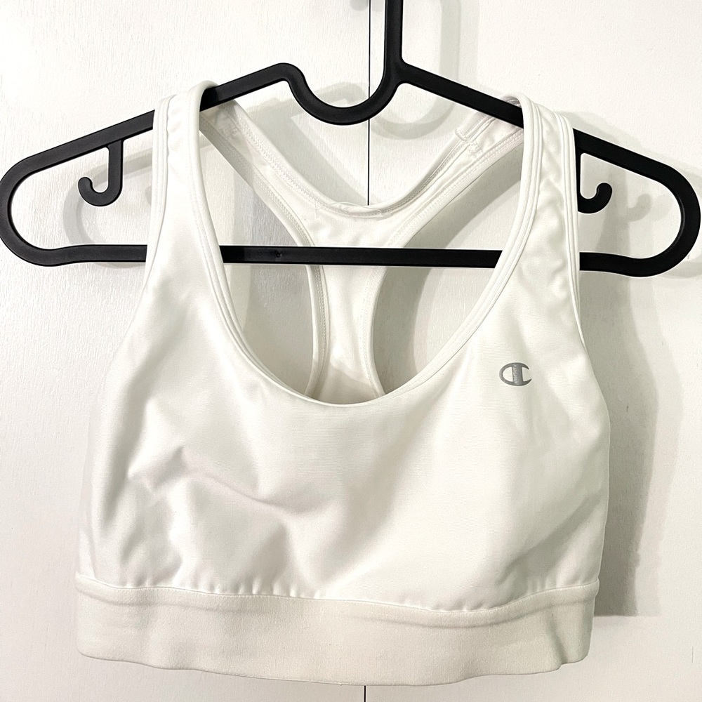 white large champion sports bra